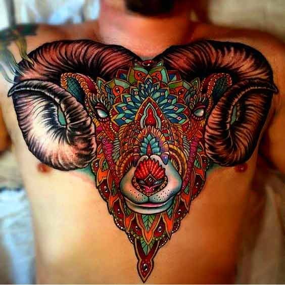 Aries Coloured Tattoo