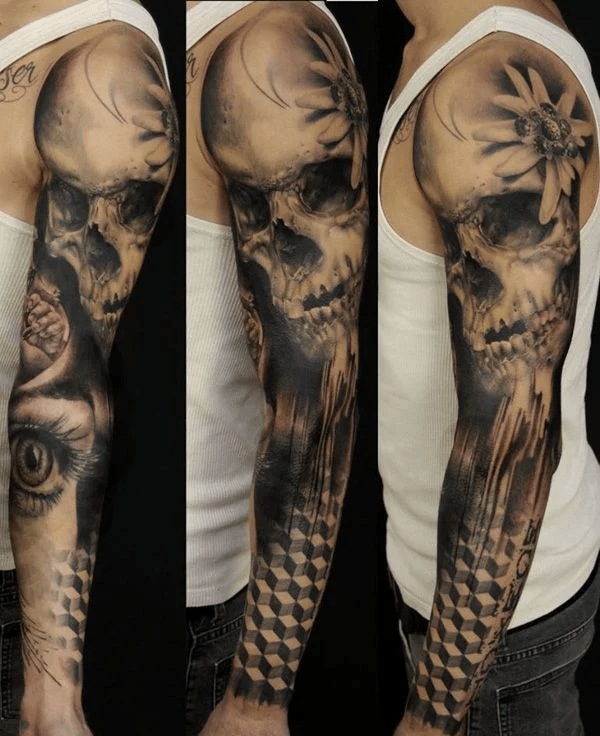 53 Skull Arm Tattoo