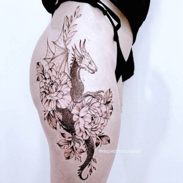 Dragon Thigh Tattoo