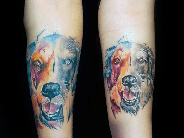 Golden Retriever Tattoo Color