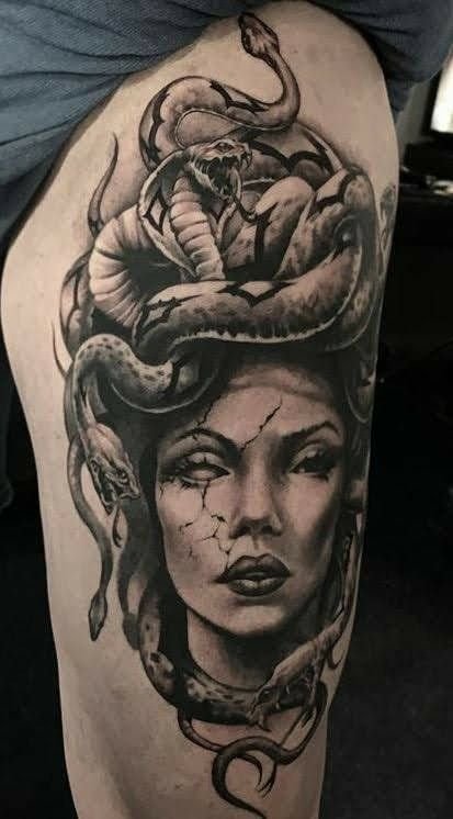 Leg Tattoo Medusa