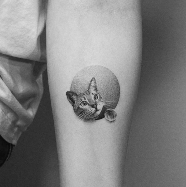 Moon Cat Tattoo