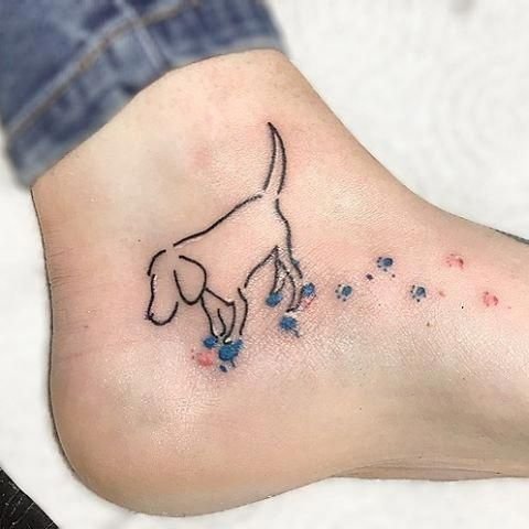 Outline Dog Tattoo
