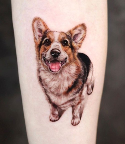 Realistic Corgi Tattoo Ideas
