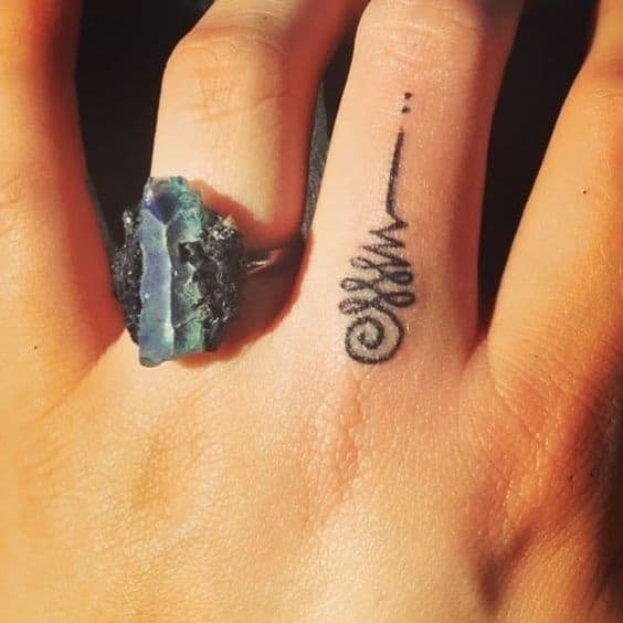 Small Finger Unalome Tattoo