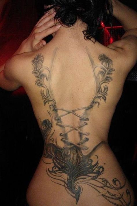 Female Back Tattoo